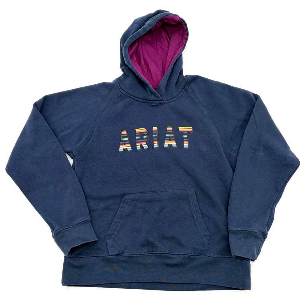Ariat Hoodie Pullover Girls Large 12 Blue